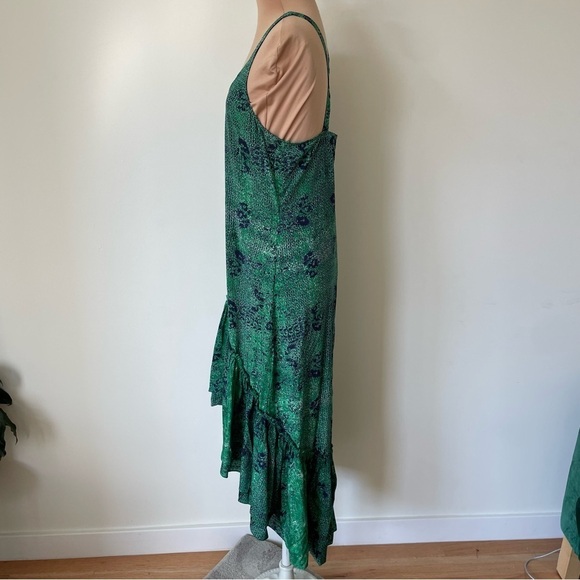 Gryphon Green Abstract Floral Print Francesca Cross Back High Low Dress NWT Sz S - Picture 2 of 8